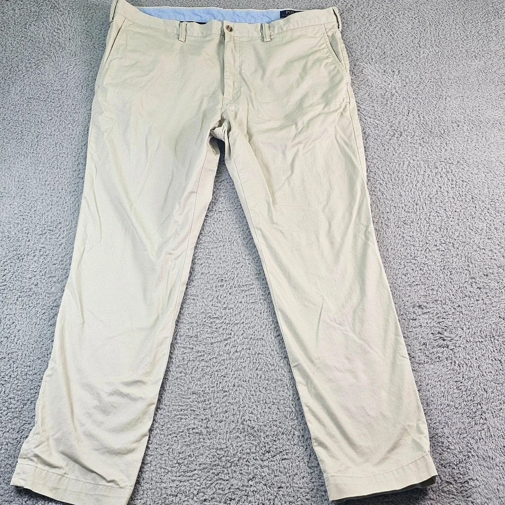 Polo Ralph Lauren Polo Chino Pants Mens 38x32 Beige Slim Stretch Straight Casual